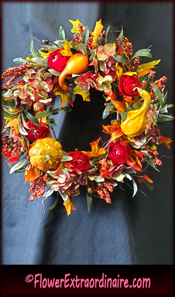 autumn wreath - fall and Thanksgiving wreaths, centerpieces, flowers, bouquets, and floral arrangements